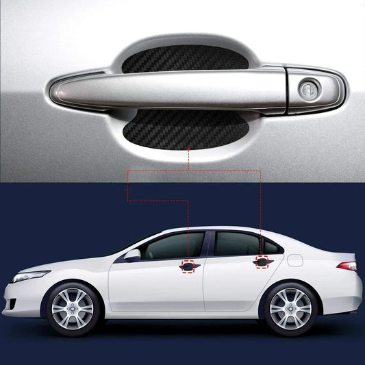 4Pcs Car Door Handle Protection Stickers – Carbon Fiber Scratch-Resistant Film Set