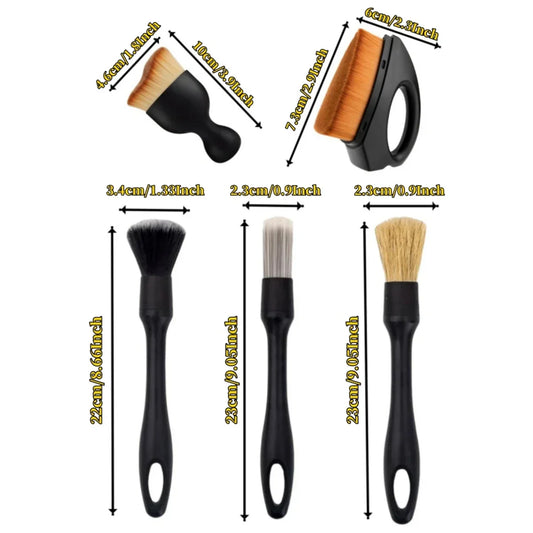 4-5PCS Car Detailing Brush Set – Air Conditioning Vent & Crevice Dust Duster