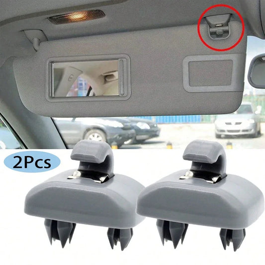 2PCS Car Sun Visor Clip – Gray Interior Hanger Hook Bracket for Audi A1 A3 S3 A4 S4 Allroad A5 S5 Q3 Q5 (8U0857562A)