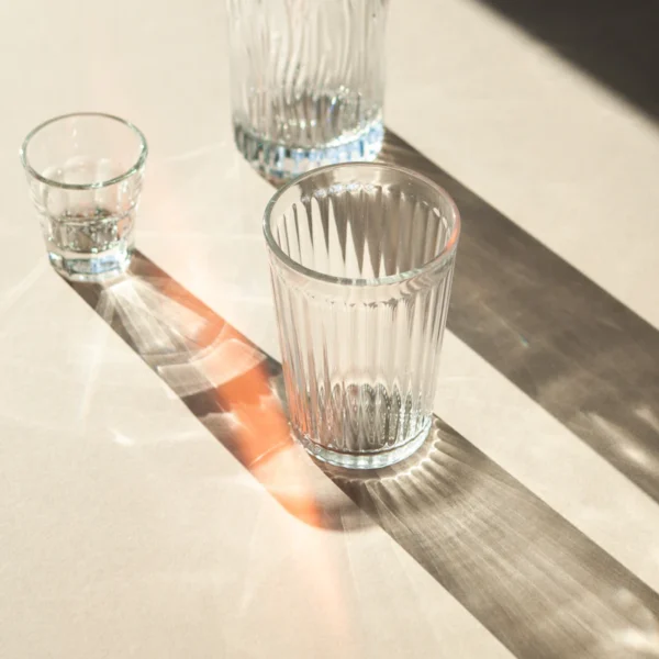 Ribbed Glass Tumbler Set of 6 — Home & Kitchen at Qihistore Shop